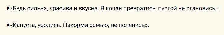 Шепотки на хороший урожай капусты