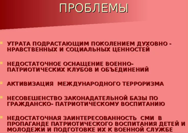 Проблемы патриотизма
