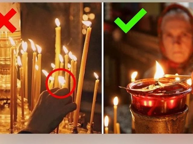 Как правильно поджигать свечи в церкви?