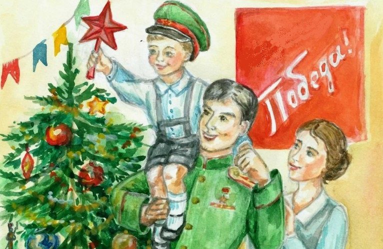 Рисунок солдату от школьника на новый год