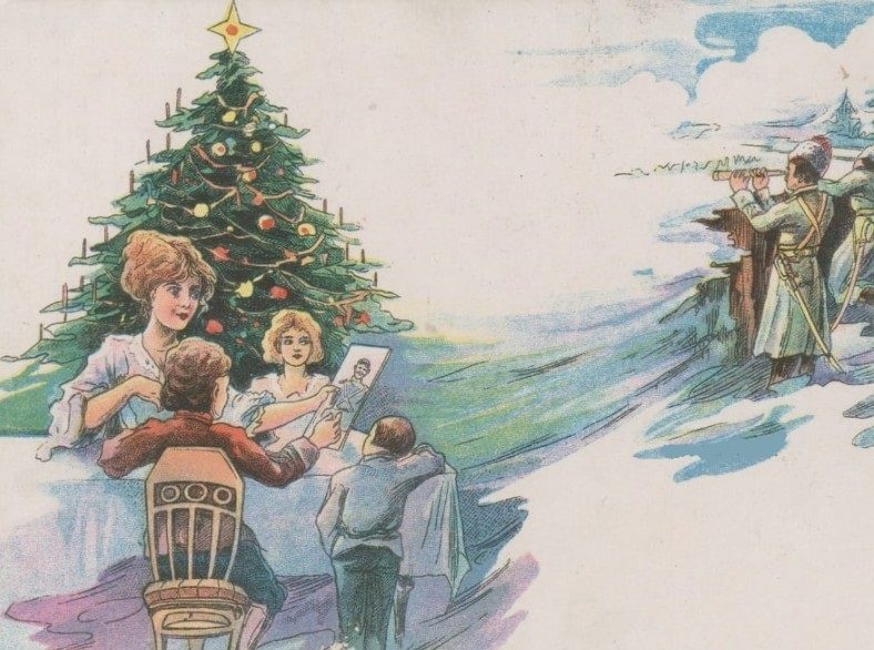 Рисунок на письме солдату на новый год