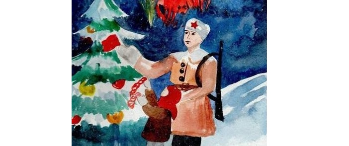 Рисунок на письме солдату на новый год