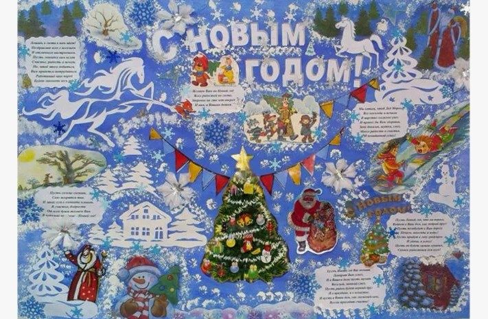 Стенгазета к новому году 2025 в школу
