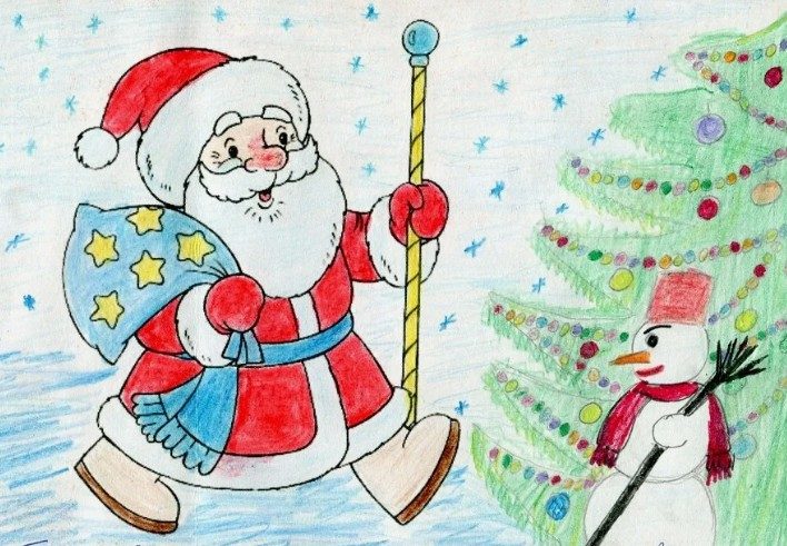 Рисунок на новый год вместо поделки