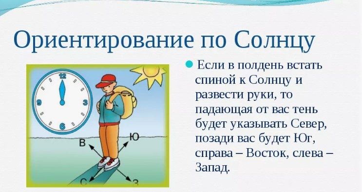 Солнце для ориентирования на местности