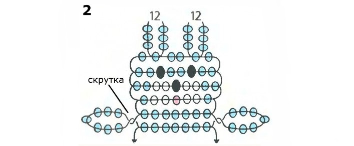 Зайчик из бисера — схема