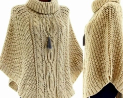 Poncho with knitting needles and crochet: diagrams, description. Simple and beautiful poncho dense, and openwork