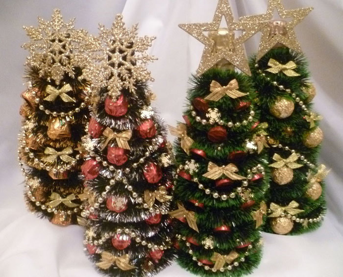 Árbol de Navidad de una botella con champán