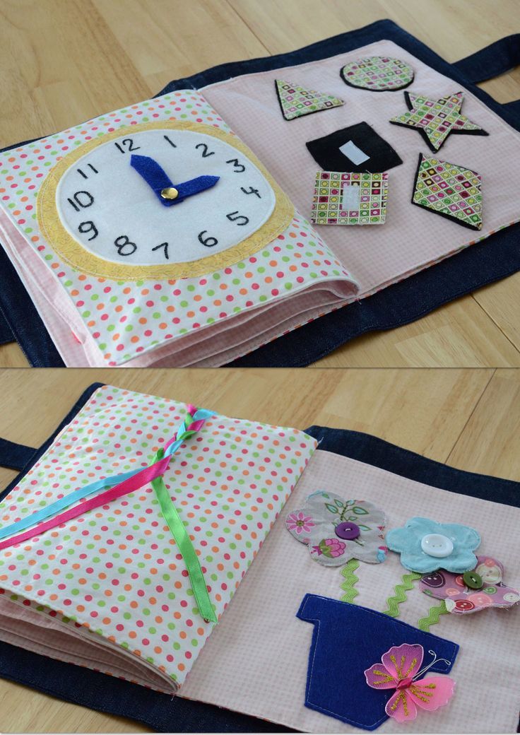 Buku bayi DIY untuk taman kanak -kanak dari Fabric: Watch