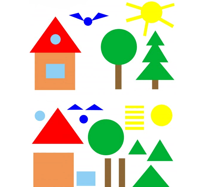 Аппликация «домик» из разных геометрических фигур
