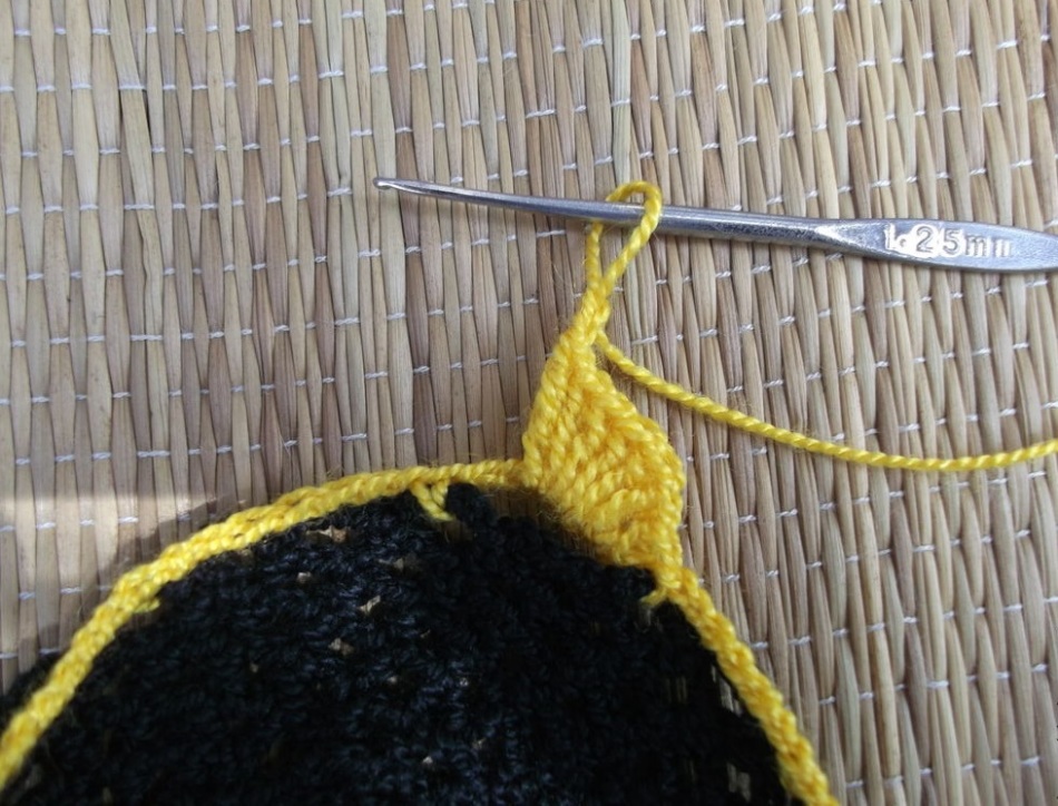 Formation of a number of yellow petals of the stand-sunflower