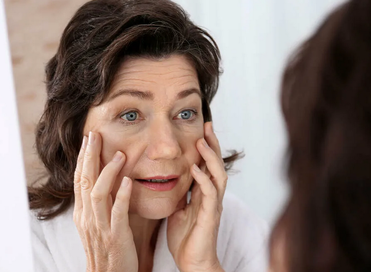 During menopause, a woman and her skin begins to grow old