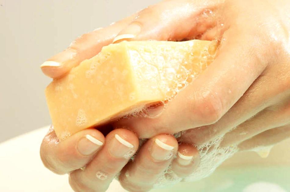 It is possible to wash things with household soap, and it is not desirable to wash your body