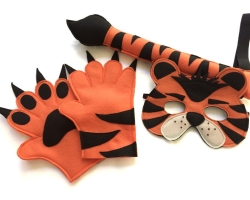 Kostum Karnaval Harimau yang ceria untuk anak laki -laki: Instruksi