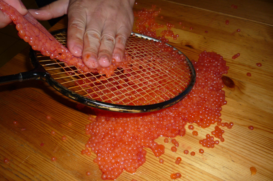 How to clean pink salmon caviar from the film: Methods
