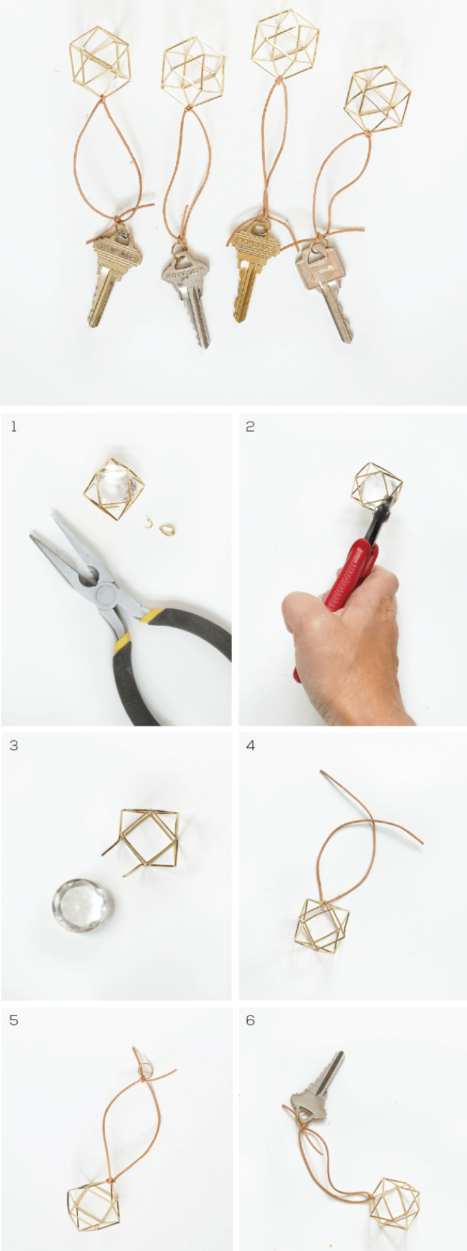 Схема крепления ключей к брелкам для вешалки