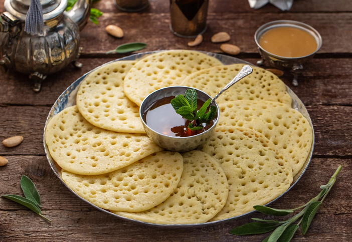 Pankes marocains des restes de la bouillie de Semolina