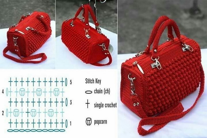 Red stylish handbag