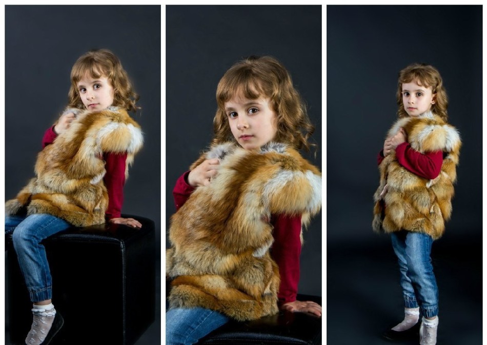A gyermekek prémes mellényeinek modelljei a saját kezével: Fotó
