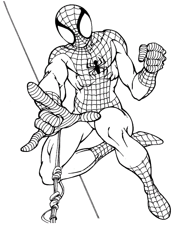 Gambar Spider-Man untuk membuat sketsa, opsi 22