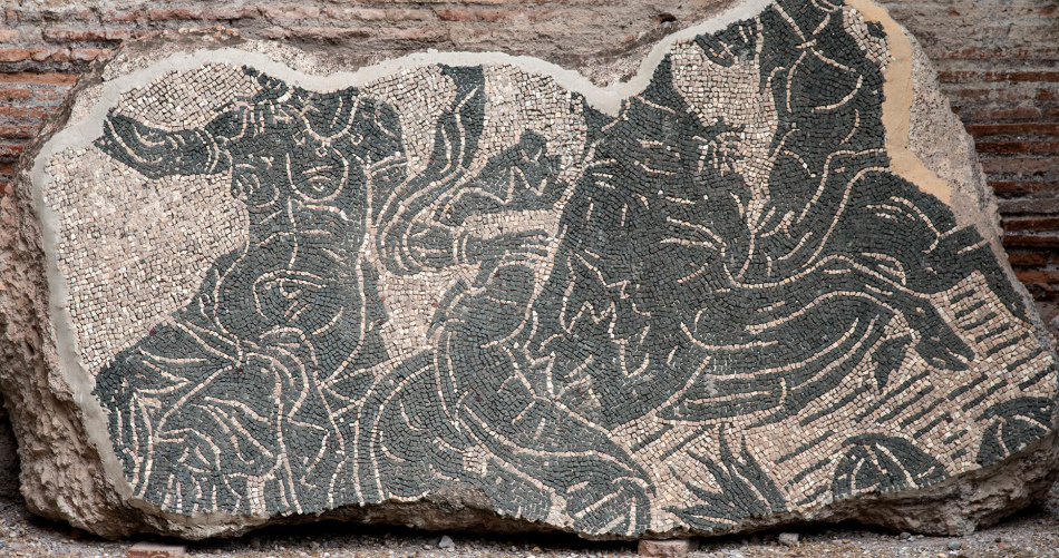 Fragment des mosaïques du sol, Rome, Karacalla's Treams