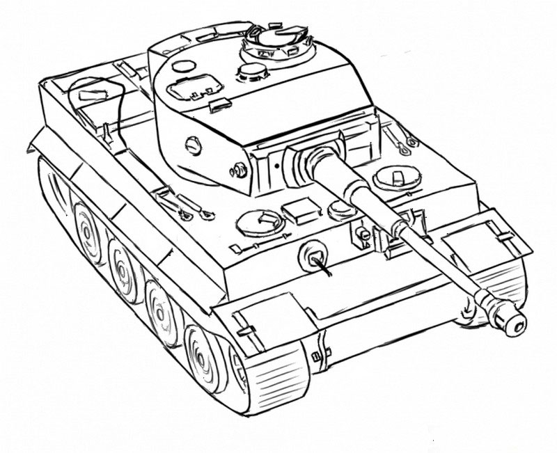Готовый рисунок танка