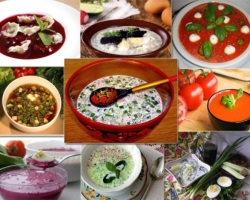 Cold soups for the summer: recipes. Assortment of cold soups from spinach, with sorrel, pepper, avocado, radish, sweet, cucumber