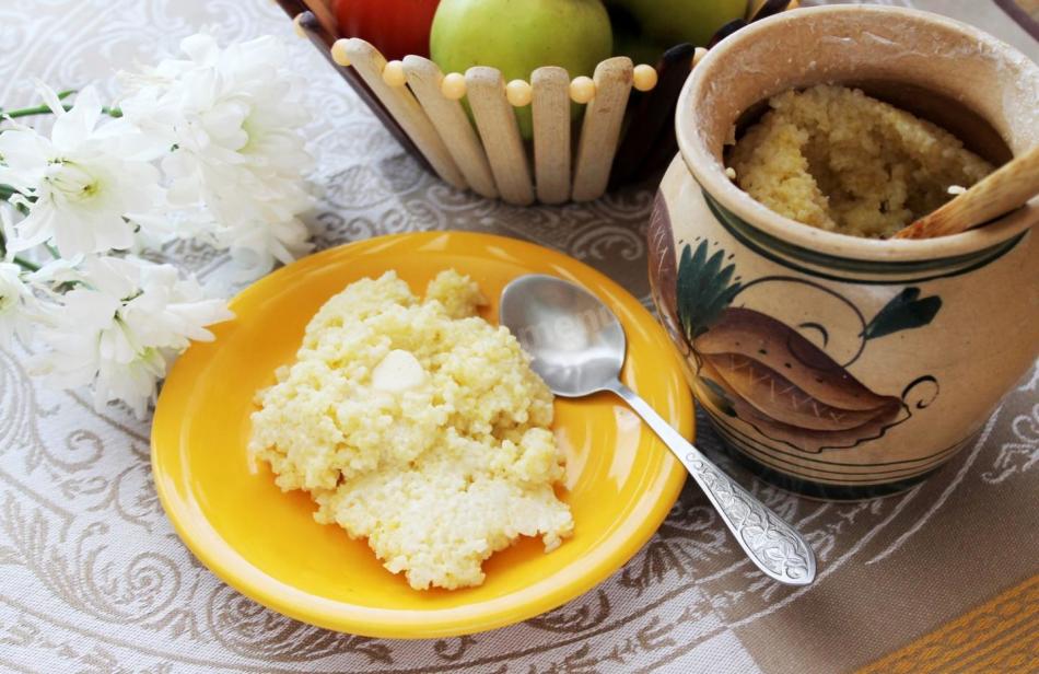Millet porridge can be a separate dish, or serve as a side dish