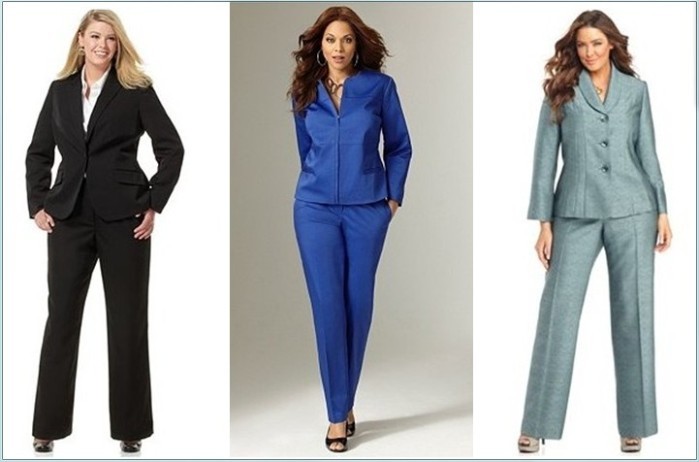 Business costumes for full women.