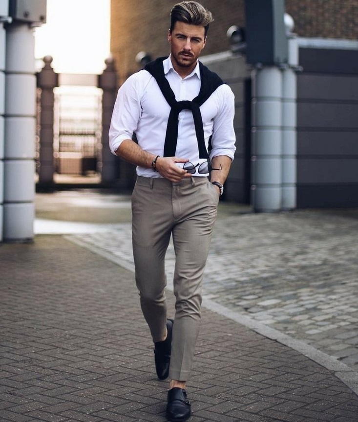 Белая рубашка мужчинам — модные образы