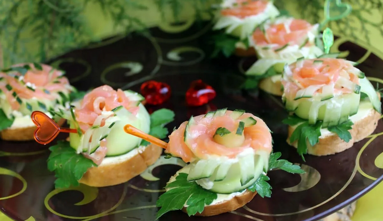 Small sandwiches for the festive table for the whole family