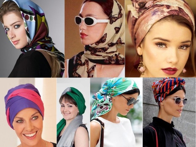 How to tie a bandana on the head of a man and a woman: Popular ways