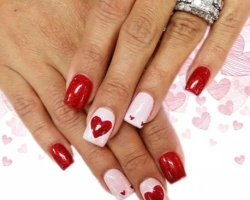 How to make a manicure with hearts on short nails of a jacket, with rhinestones, with dots? Manicure with hearts: design ideas, photo