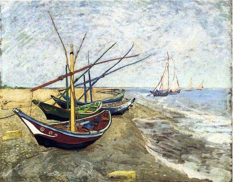Fishing boats on the shore in Saint-Marie