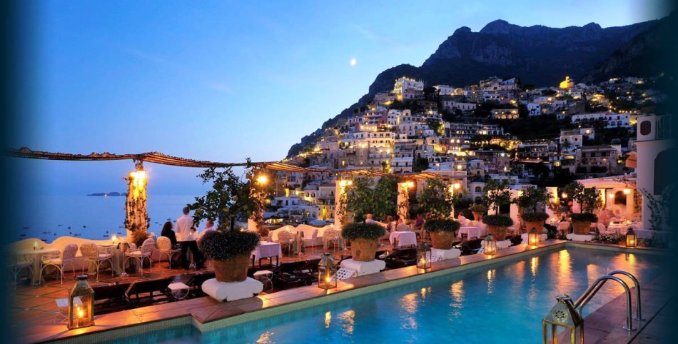 Night Positano, Nápoly Riviera, Olaszország