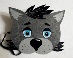 Mask of paper wolf, papier-mache, felt on the head with your own hands: instructions, templates
