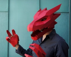 Masque en papier, Dragon's Felt on the Head de vos propres mains: instructions, modèles