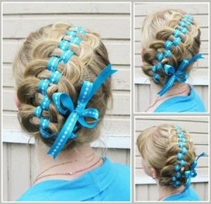 Simple hairstyle with a ribbon