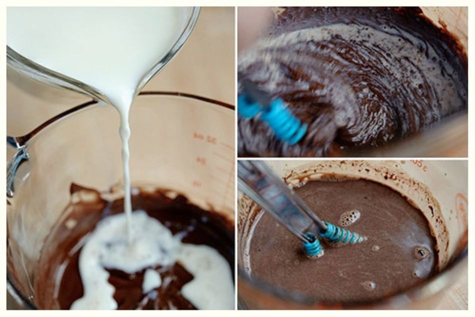A mixture of chocolate with milk
