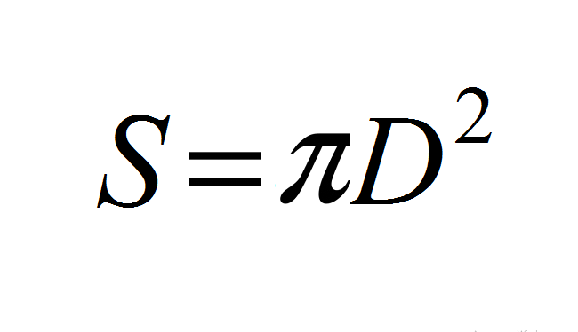 Formula za izračun območja celotne površine kroglice, če je znan premer d kroglice