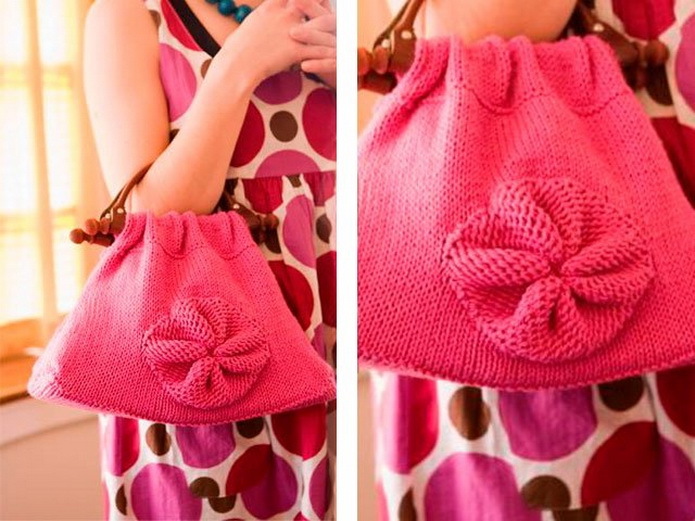 Розовая сумка - схема вязания