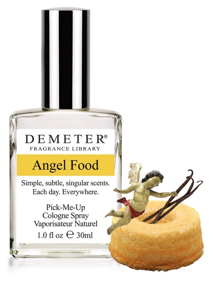 Demeter Angel Food Parfum Bau dari bahan makanan penutup yang terkenal. Beberapa parfum didasarkan pada aroma cokelat, kopi dan bahkan daging