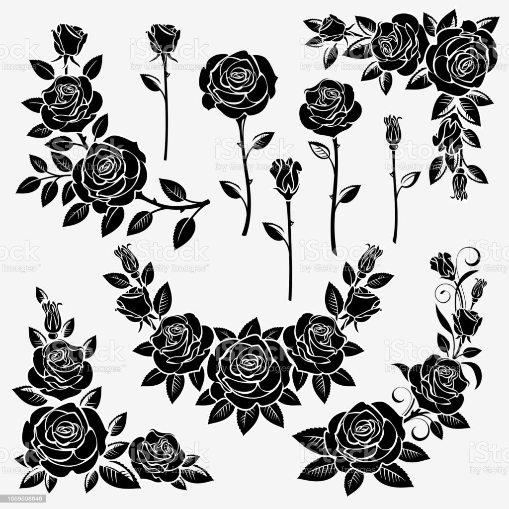 Flower stencils - rose template