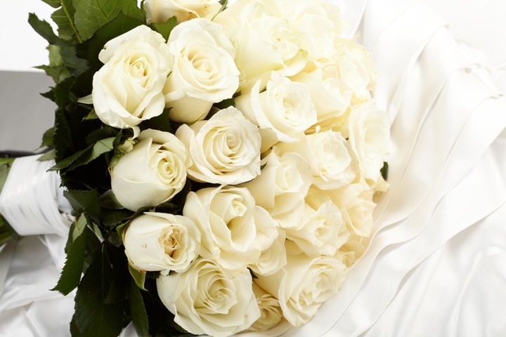 Les roses blanches donnent amoureux