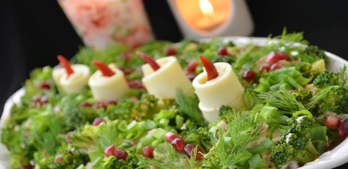 «новогодние свечи» — овощной салат к новому году