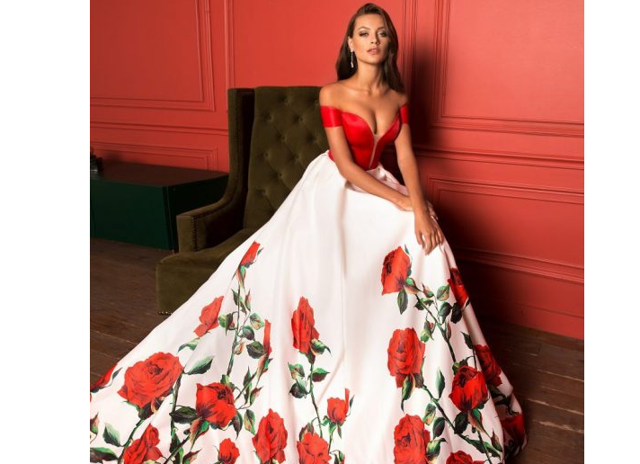 Robe de fleur, avec imprimé