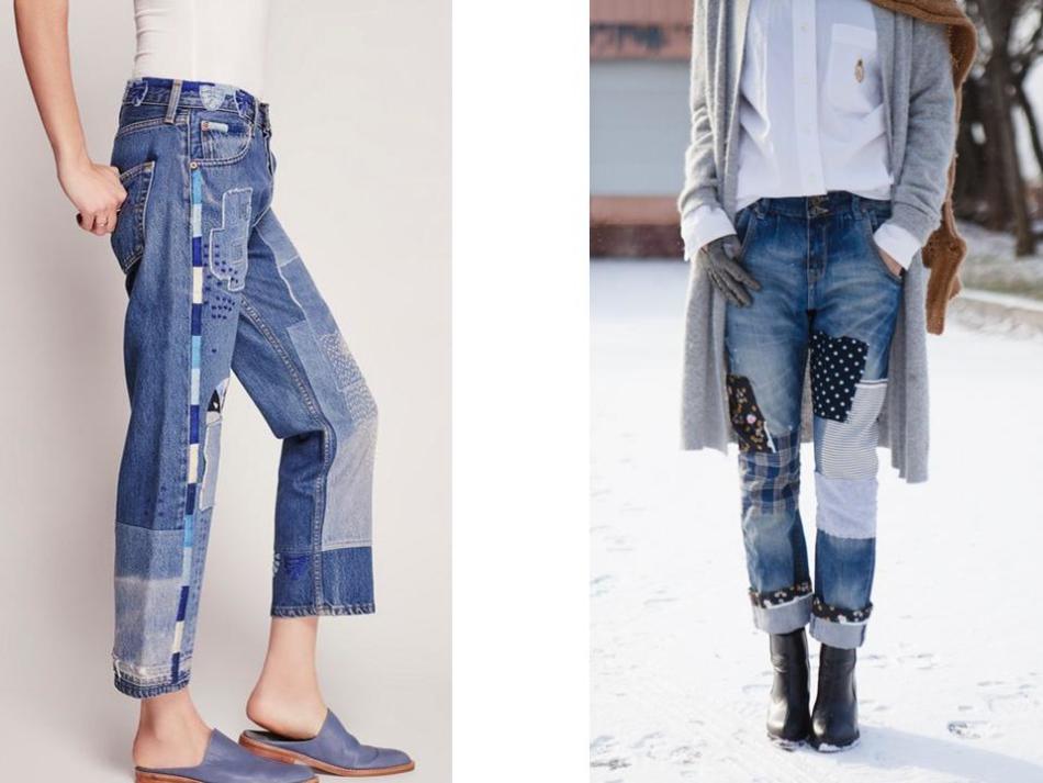 Ideas interesantes para parches en jeans para mujeres, opción 16