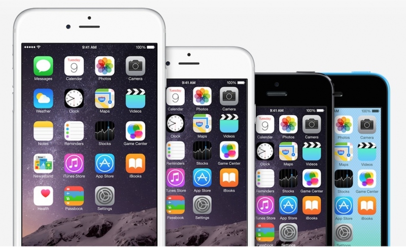 The sizes of iPhone screens 7, 7 Plus, 6, 6s, 6 Plus, 5, 5s, 4 in centimeters