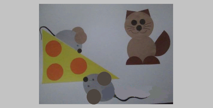 Аппликация из цветной бумаги на тему «геометрические фигуры» для детей 3-4 класса