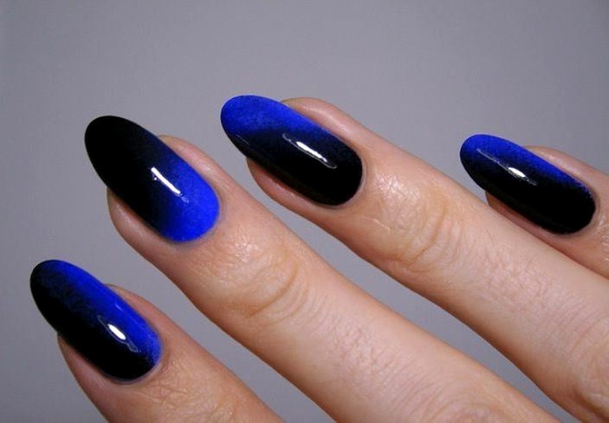 Ambreas of dark color manicure